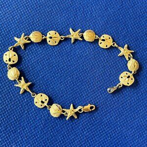 14k GOLD beach themed bracelet